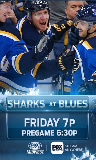 Blues host Sharks hoping to make it two wins in a row
